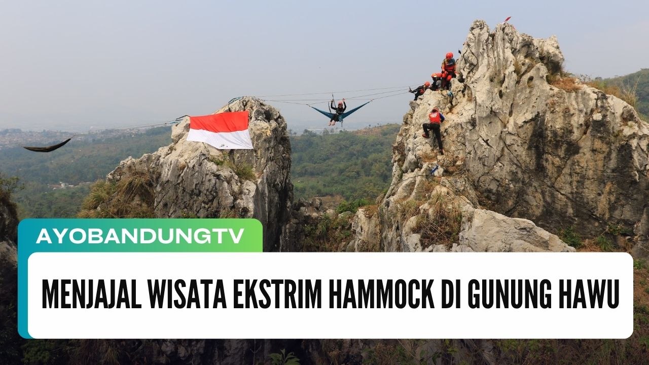 Menjajal Wisata Ekstrim Hammock di Gunung Hawu