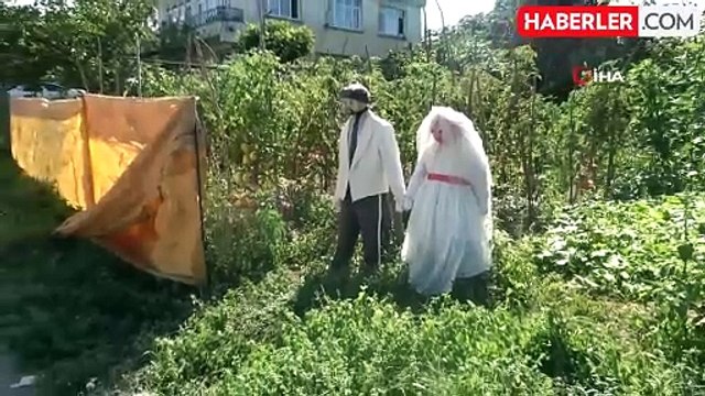 Gelin-Damat Figürlü Korkuluk Trabzon'da İlgi Odağı Oldu