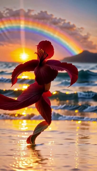 Beautiful Flower Dance In Sea Beach