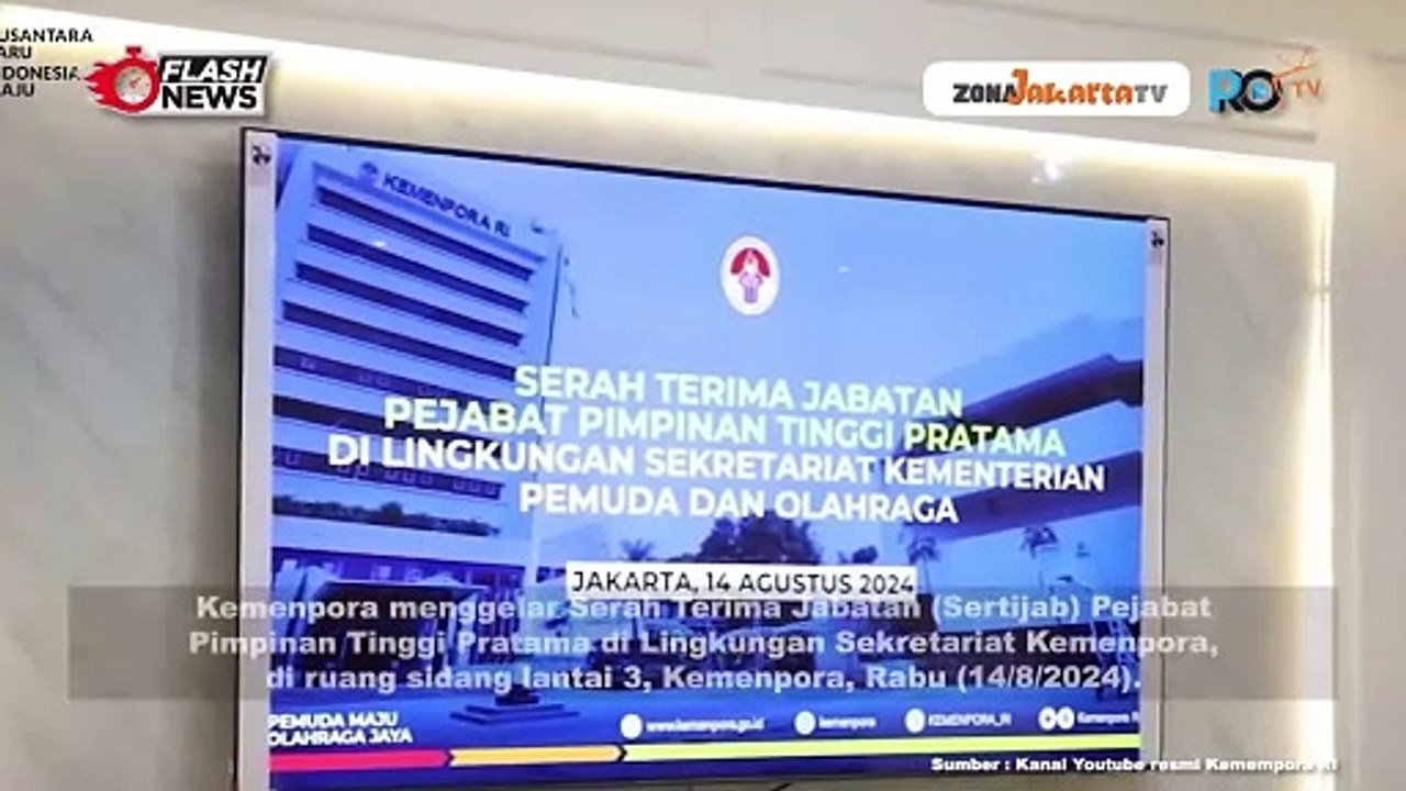 SERTIJAB PEJABAT PIMPINAN TINGGI PRATAMA DI LINGKUNGAN SEKRETARIAT KEMENPORA TELAH DILAKSANAKAN