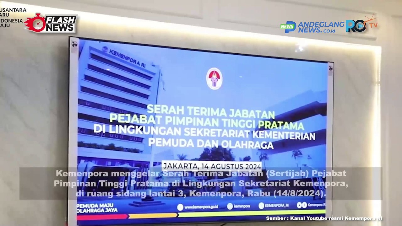 SERAH TERIMA JABATAN PEJABAT PIMPINAN TINGGI PRATAMA DI LINGKUNGAN SEKRETARIAT KEMENPORA