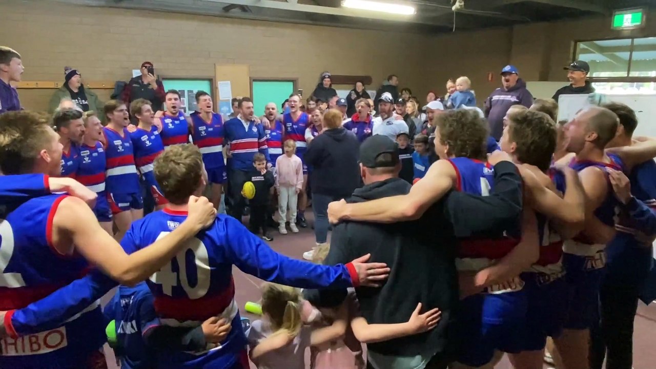 North Bendigo celebrates HDFNL qualifying final win over Leitchville-Gunbower.