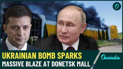 Скачать видео: Ukraine's Devastating Assault: Donetsk Mall Engulfed in Flames with Dozens Trapped Inside