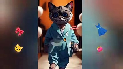 Fashion cat show..ai cat short story clip