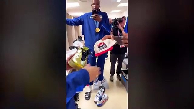 Football match, sports ,Team USA Basketball Emotional Signing Autographs For Each Other After Gold Medal At 2024 Olympics!