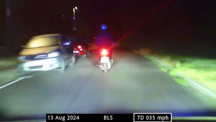 Drug dealer on moped crashes and falls into a stream