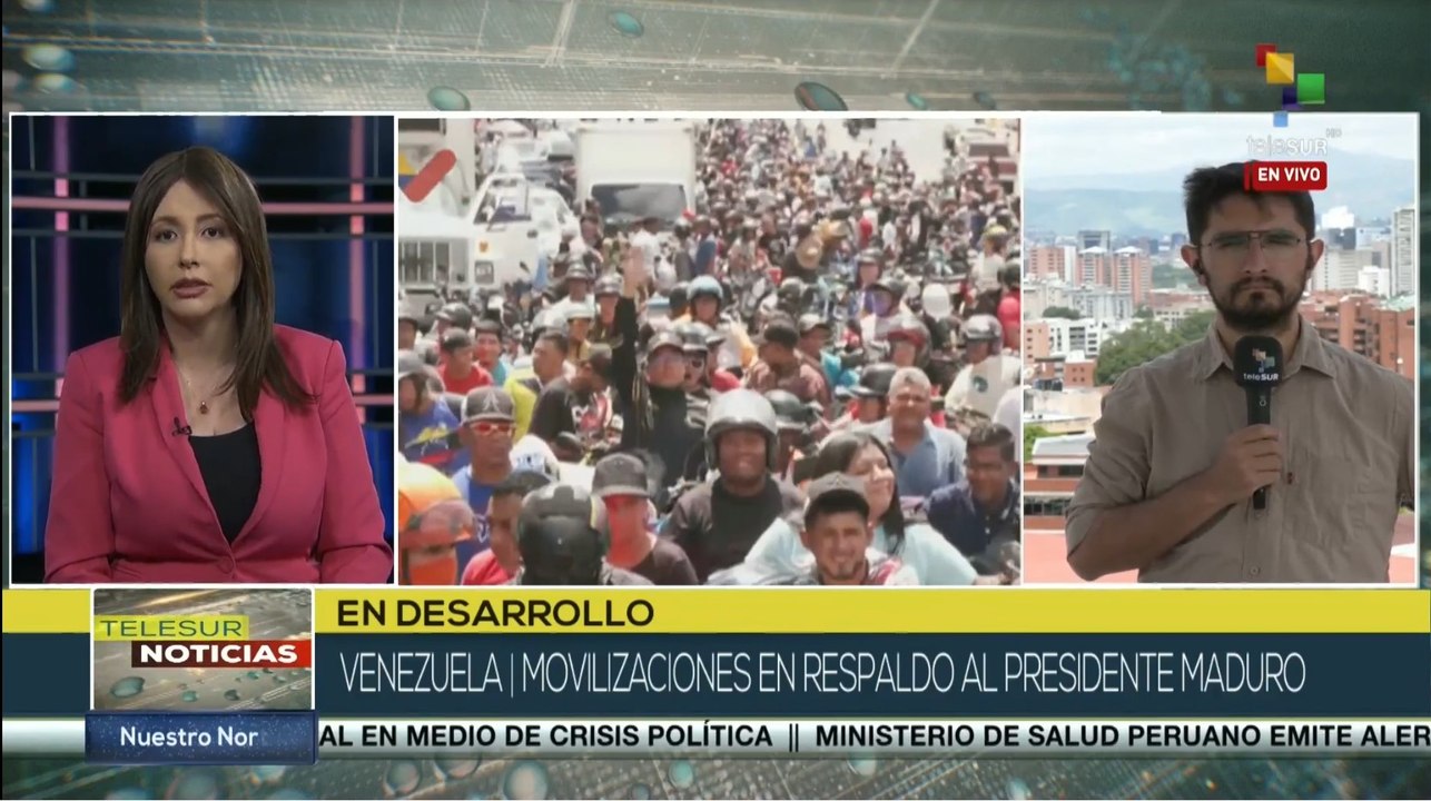 Venezolanos se movilizan en apoyo a la victoria del pdte Nicolás Maduro