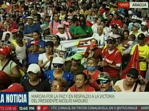Aragüeños se movilizan en respaldo al presidente Nicolás Maduro