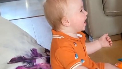 'His Laugh is Too Cute!' - Baby's contagious giggles shine as Nonna keeps shaking Pringles can