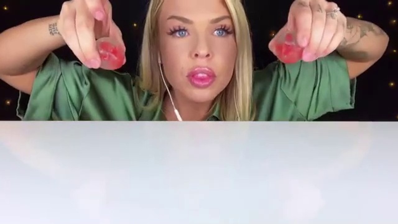 ASMR WATERMELON DESSERT MUKBANG, FRUIT BOWL, LAYERED JELLO FREEZIE, SOUR PATCH KIDS, KOHAKUTOU