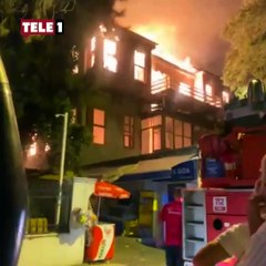 Büyükada'da 2 katlı binada yangın çıktı