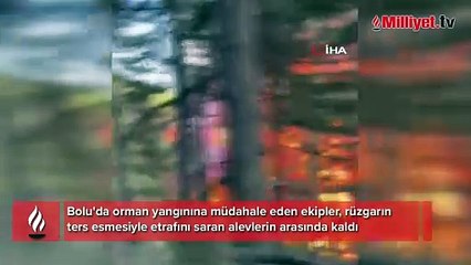 Alevlerin ortasında kaldılar: Personelin kaçışı kamerada