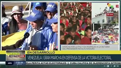 Multitudinaria marcha por la paz venezolana arriba a Miraflores