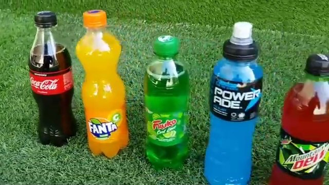 Football VS Coca Cola Zero, Fanta, Mtn Dew, Powerade, Fruko and Mentos in the toilet