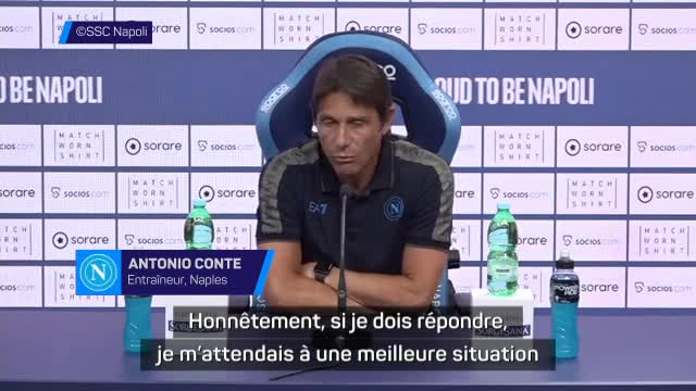 Naples - Conte s’attendait à une meilleure situation et parle d’année “très proche de 0”.