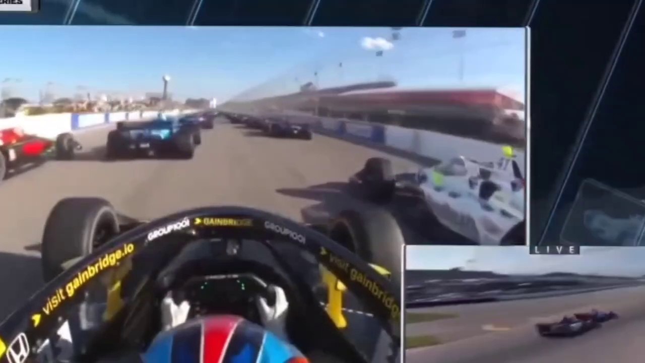 Indycar 2024 Gateway Start Herta Close Move Onboard