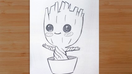 Easy Drawing - How to Draw Groot Step by Step ✏️
