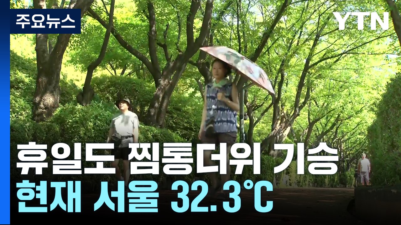 [날씨] 휴일도 '푹푹 찐다'...무더위 속 곳곳 소나기 / YTN