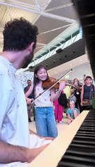A 10-year old violin prodigy plays Vivaldi Summer with me and SHOCKS the whole Airport
