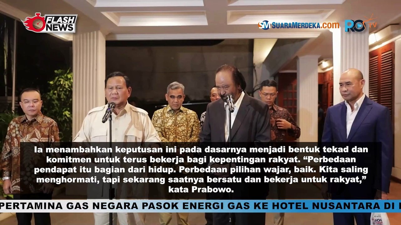 Prabowo Terima Kunjungan Surya Paloh, Nasdem Gabung Koalisi Indonesia Maju