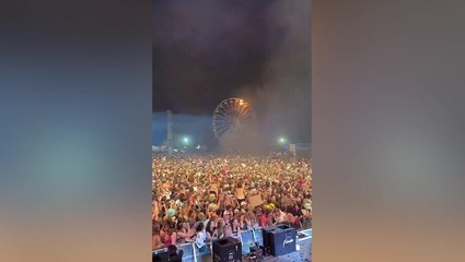 Flames engulf ferris wheel at German festival as rapper livestreams performance