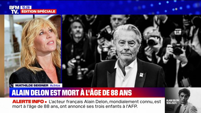 C'est une grande disparition : l'actrice Mathilde Seigner réagit à la mort d'Alain Delon