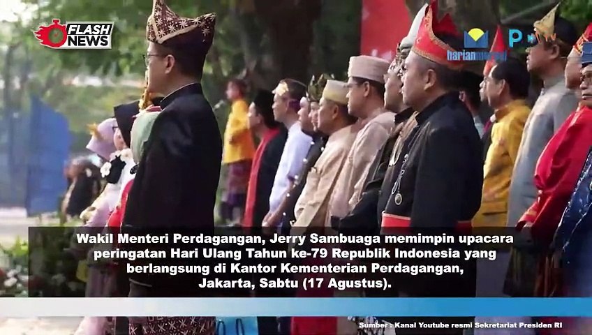 Jerry Sambuaga Pimpin Upacara Bendera HUT ke-79 RI di Kantor Kementerian Perdagangan