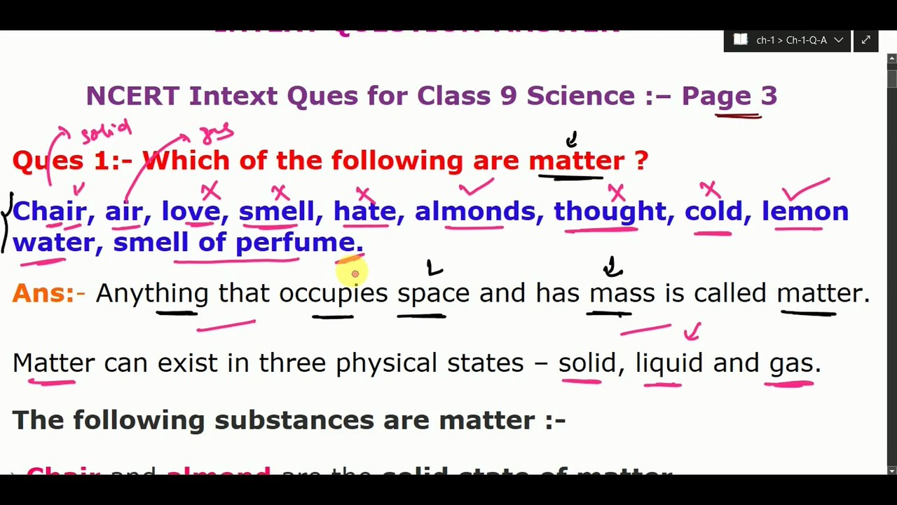 Class 9th Science Chapter 1 | Intext Questions page no. 3 | Matter in our surroundings #hmsbkipadhai