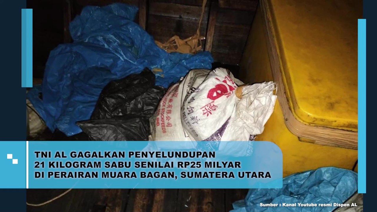 TNI AL Gagalkan Penyelundupan 21 Kilogram Sabu Senilai Rp25 Milyar Di Perairan Muara Bagan, Sumatera Utara