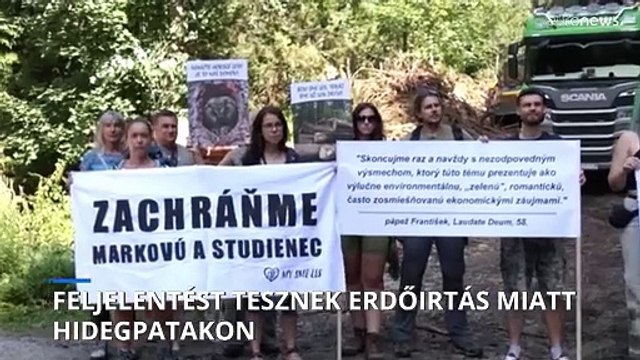 Tüntettek az erdőirtás ellen a szlovákiai Hidegpatak mellett