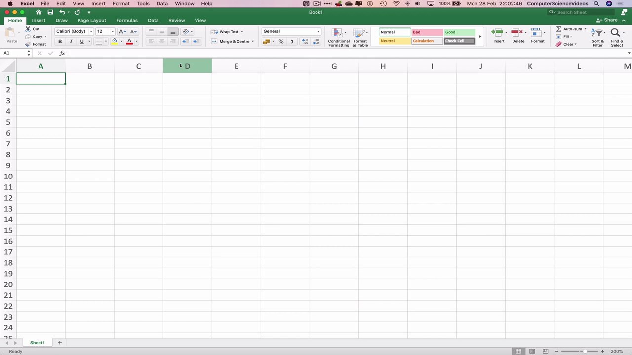How to INSERT a New Column Using Microsoft Excel On a Mac - Basic Tutorial | New