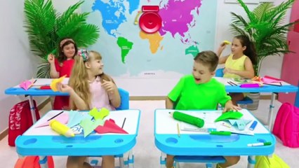 Diana and Roma learn School Subjects with Magic Vending Machine