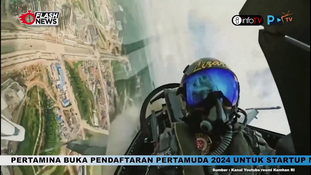 AKSI PESAWAT TEMPUR F-16 TNI AU BELAH LANGIT IKN DALAM RANGKAIAN HUT RI KE-79