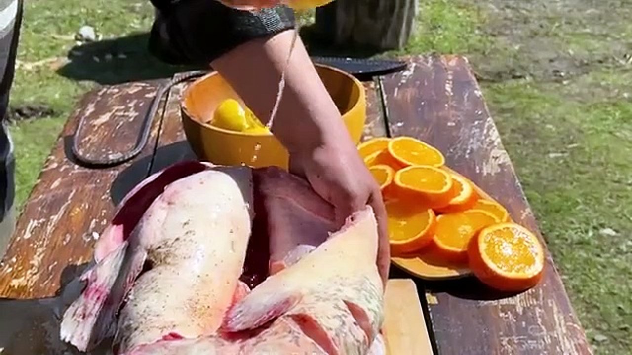 I Caught A Huge Fish and Cooked It in a Big Tandoor! Fish Day in the Village