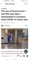 The use of travel nurses — and their pay rates — skyrocketed in Louisiana amid COVID-19; here's why
