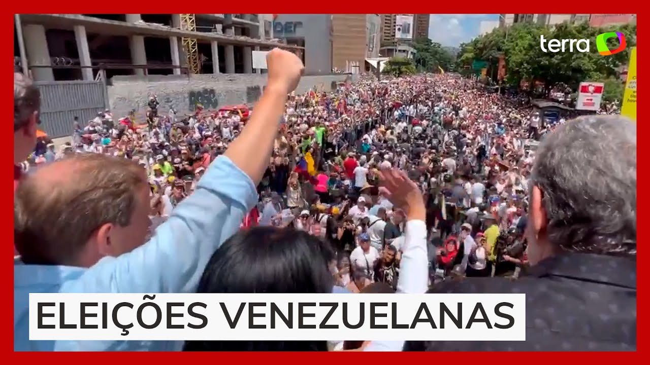 Oposição venezuelana toma as ruas de Caracas em protesto contra reeleição de Maduro