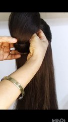 High' Bun with clacher/ wedding party hairstyles/cute juda hairstyle for saree