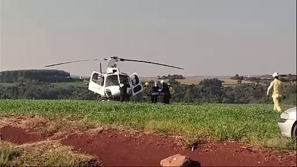 Sobrevivente de grave acidente com morte na BR-180 é trazida de helicóptero para Cascavel