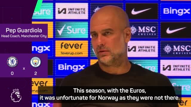 Haaland is producing Messi and Ronaldo numbers - Guardiola