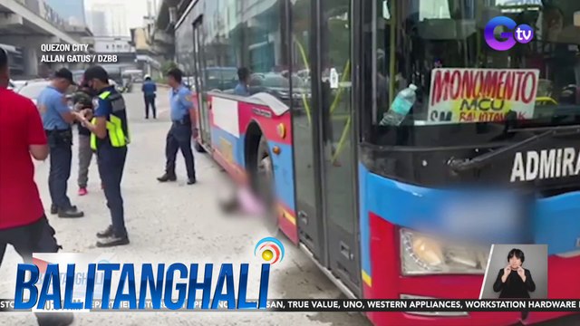 Lalaki, patay nang pumailalim sa bus matapos mabangga ang sinasakyang motorsiklo | Balitanghali