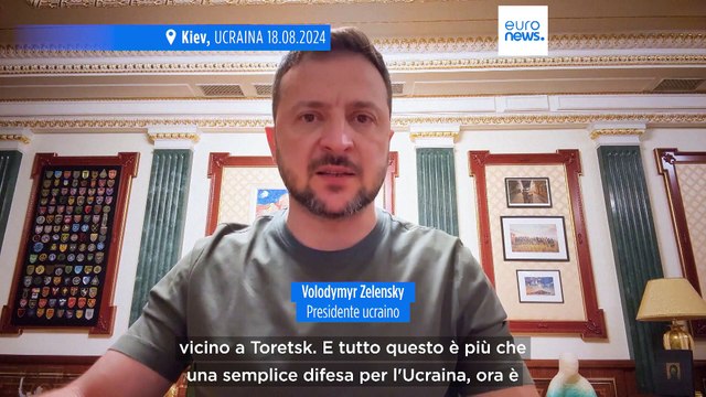 Ucraina, Zelensky: l'obiettivo dell'incursione a Kursk è creare una zona cuscinetto al confine