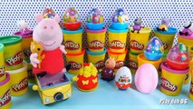 Play doh Peppa pig Car Kinder surprise eggs Spongebob Cars 2 surprise unboxing e