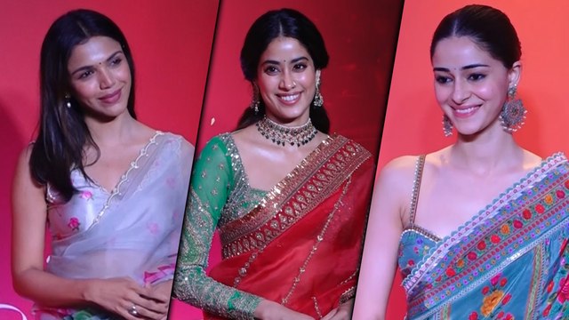 Rajadhiraj Love Life Leela Premiere: Janhvi Kapoor, Ananya Pandey & Shriya Pilgaonkar साड़ी में आई नजर