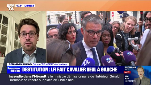 Destitution d'Emmanuel Macron: Je souhaite qu'on en discute collectivement au sein du NFP, explique Benjamin Lucas, député EELV-NFP des Yvelines