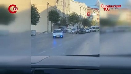 Düğün konvoyunda yolu kesip drift attı