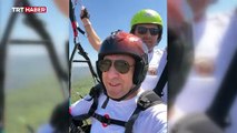 Yamaç paraşütü tutkunları Bilecik semalarında süzüldü