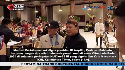 Prabowo Bertemu Atlet Peraih Medali Emas Olimpiade Paris 2024 di IKN