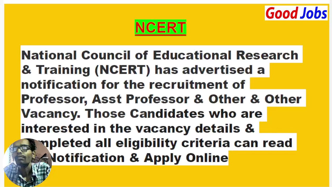 NCERT Various Vacancy 2024 Online Form Total Vacancy 123