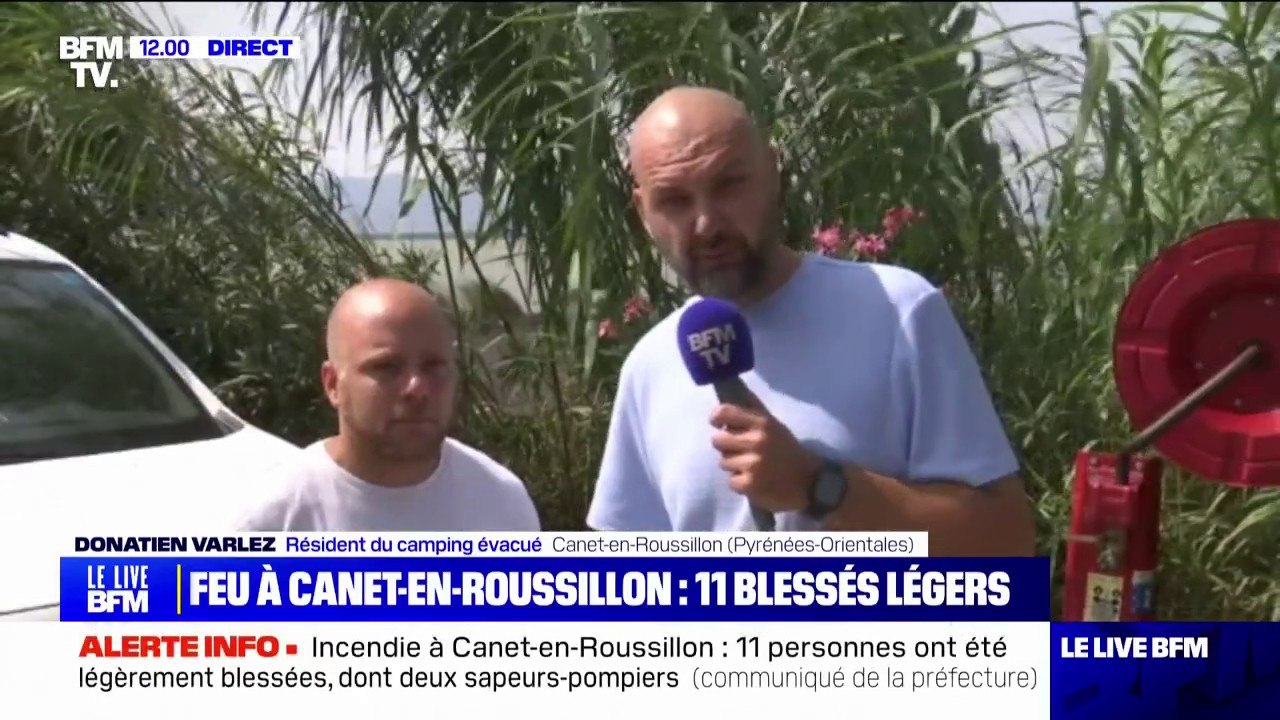 Incendie à Canet-en-Roussillon: Donatien Varlez, résident du camping évacué, raconte ne pas avoir entendu l'alarme à incendie