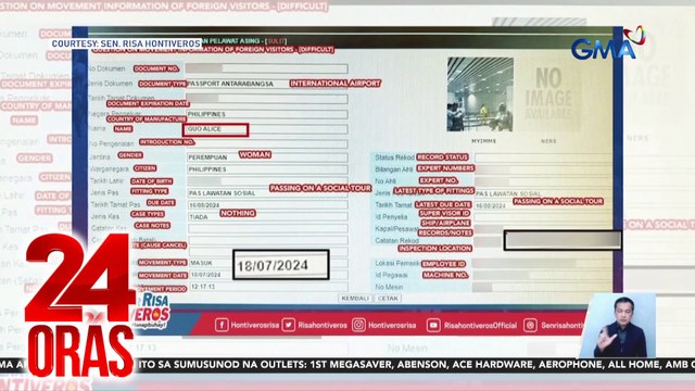 Alice Guo, July 18 pa nasa Singapore; nakasama si Wesley Guo, Cassandra Ong at magulang - Hontiveros | 24 Oras